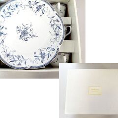 NARUMI サロンセット 40721-32728 24.0cmプレート カップ＆ソーサー 5客セット 金彩 花柄 エレガント ナルミ 札幌市 屯田店の画像