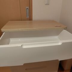 アイリスオーヤマ　4段チェスト(白/天板木目ナチュラル)の画像