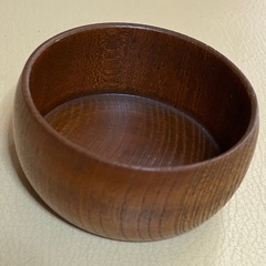 木製小物入れ　木彫り　木　丸型の画像