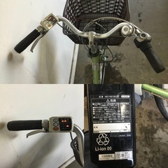 □岐阜発　△Panasonic Lithium vivi DX/電動アシスト自転車/24インチ/走行確認/バッテリー6.6Ah/サドル破れあり/現状品　R6.8/21□の画像