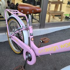 J1133【リユースのサカイ柏店】 キッズ自転車　a.n.design works　エーエヌデザインワークス　ピンク　20インチ　オートライト　クリーニング、簡易メンテナンス済み　★店頭にて試乗可★  中古自転車 　流山市 中古自転車 松戸市 中古自転車 我孫子市 中古自転車 船橋市 中古自転車 守谷市 中古自転車 取手市 中古自転車　の画像