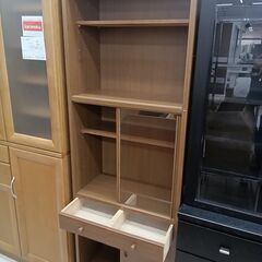 リユースのサカイ栃木店★ジモティ割あり★  収納棚 ブラウン W59.5×D31×H175.5 クリーニング済み TC9893の画像