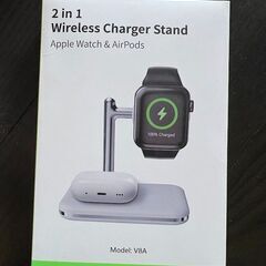 【新品未使用】Apple Watch & AirPods 2in1 充電スタンド ホワイト 折りたたみ可の画像