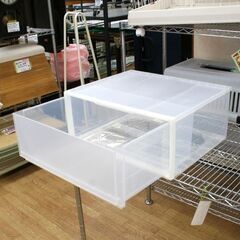 ② メーカー不明 衣装ケース 幅55×奥行44.5×高さ24cm 衣類収納ケース プラケース 半透明 札幌市 清田区 平岡の画像