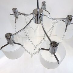 新札幌 / INTERFORM SALICE ペンダントライト 5灯 LED対応 シャンデリア クリスタルガラス 照明器具 プルスイッチ / No.3510の画像