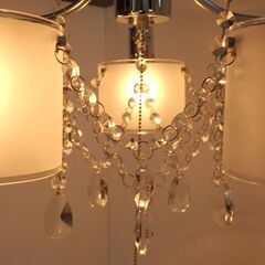 新札幌 / INTERFORM SALICE ペンダントライト 5灯 LED対応 シャンデリア クリスタルガラス 照明器具 プルスイッチ / No.3510の画像