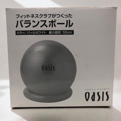 手軽にエクササイズ‼️フィットネスクラブがつくった東急スポーツオアシス バランスボール 55cm グリップダンベルボール 1Kg×2  2点まとめ 現状品の画像