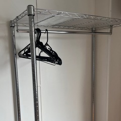 美品　メタルラック　ハンガーラック　棚の画像