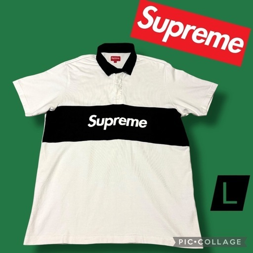 美品　Supreme ラガーシャツ M 黒/白　15aw 高評価なギフト 美品 Supreme ラガーシャツ M 黒/白 15aw