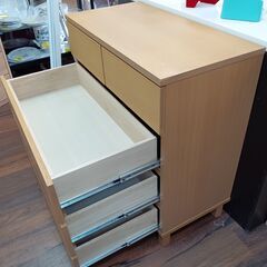無印良品　4段チェスト　収納　タンス　たんす　ナチュラル　天然木　オーク材　サイズ（約）幅80×奥40×高83　　■近隣配送無料 買取GO‼　栄和店の画像