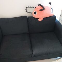 【無料！！7/24のみ受取り】IKEA イケア 2人掛け ソファ VIMLE　ブラックの画像