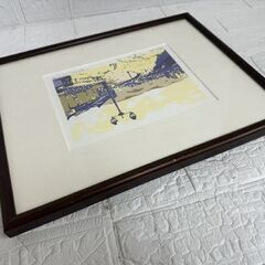 真作 本間武男 運河の街 版画 シルクスクリーン 590/1500 現状 札幌市 白石店 の画像