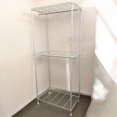 おしゃれ ワードローブ スチールラック アイリスオーヤマ 幅75 メタルラック 収納ラック メタル製ラック 収納棚 新生活　現状品の画像