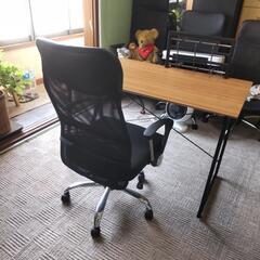 美品 不二貿易デスクとタンスのゲン メッシュ椅子 本たて付きの画像