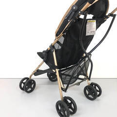 ss7676　 西松屋 バギーfanロングプラスG スマートエンジェル ブラック smartAngel 黒 折りたたみ スティック B型ベビーカー 生後7ケ月～36ケ月まで 15kgまで ベビー用品 ベビーカー 中古の画像