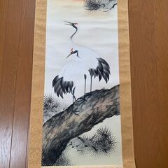 掛け軸　松とツルの画像