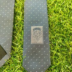 【GUCCI・ネクタイ】★イタリア製★ダークグレー★ドット柄★100％シルク★の画像