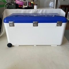 レジャークーラー クーラーボックス 60L 大型クーラー キャンプ 釣り アウトドア レジャー 大容量 ハンドル 車輪付き 中古品  の画像