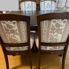 マルニ木工　伸縮可能ダイニングテーブルとチェア4脚セット　地中海シリーズの画像