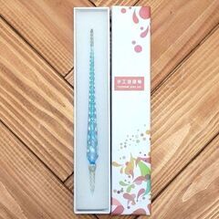【激安】※箱潰れ有※スカイブルーTSUCIA ねじり ガラスペン 万年筆の画像