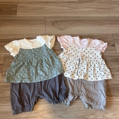 GU夏用ロンパース 70cm 女の子　5着まとめ売りの画像