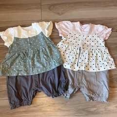 GU夏用ロンパース 70cm 女の子　5着まとめ売りの画像