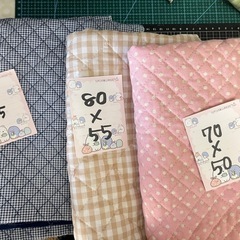 キルティング　裁縫生地　幼稚園バッグなどの画像