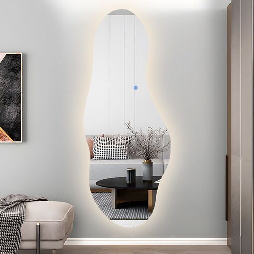 【引取限定！早い人優先！】新品未使用品 壁掛けミラー メモリー機能搭載 アンティーク LEDミラー ウォールミラー 洗面所 洗面化粧台 洗面台 飛散防止加工 調色可 インテリアライト 傷防止 高精細 玄関 おしゃれ 158x58cm LM-16