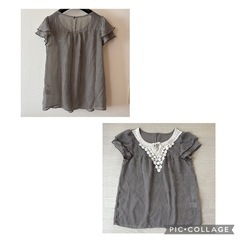 innowave レディース カットソー ブラウス 透け感 胸元レース 黒 Mの画像