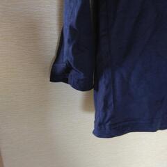 メンズ　 長袖　カットソー　インナー　肌着　ネイビー色　③　サイズM　丸首の画像