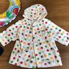 女の子☆90cm水着&ビキニ☆ミキハウス着るバスタオル☆浮き輪セットの画像