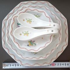 90年代 たち吉 中華 八角皿 小5枚 中5枚 大1枚 レンゲ5つ＆おまけ大皿の画像