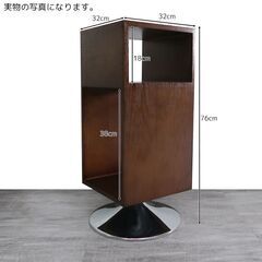 【引取限定！早い人優先！】新品未使用品 回転 ラック スリムラック シェルフ サイドテーブル 北欧 ミニテーブル 2段 テーブル ナイトテーブル パソコン 台 ソファ ベッド 鉄製 シンプル おしゃれ 韓国 高級 ウォールナット SD-36BRの画像