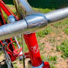 加古川　ソトのマ　ロードバイク　クロモリ　700c カンパニョーロ　赤色　レストア済み 中古　美品の画像