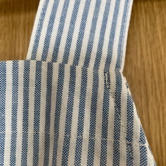 水色ストライプゆったりエプロンの画像