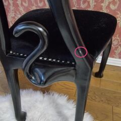 猫脚キャットチェア黒、姫系の画像