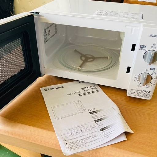 アイリスオーヤマ IRIS OHYAMA 電子レンジ IMB-T174-6-W 2018年製　60Hz専用　取説付　動作品