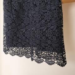 ユニクロ☆ネイビーレーススカート☆美品の画像
