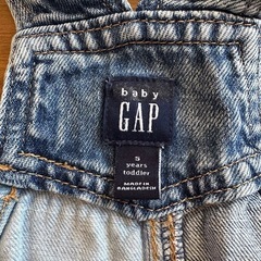 GAP　ウォッシュウェルパッチワーク デニム サロペットスカートの画像
