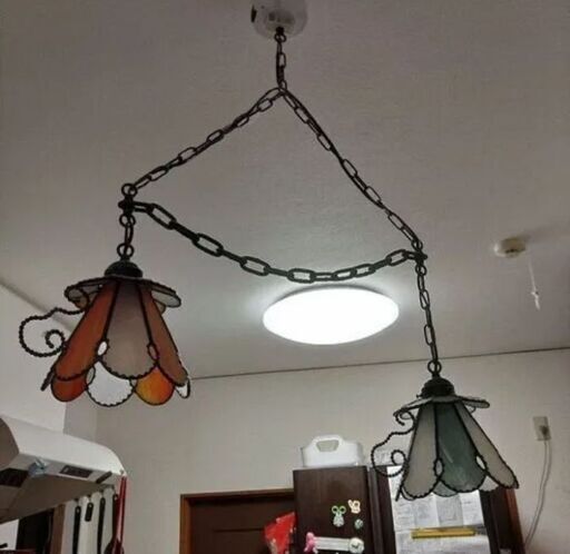 ツインペンダントライト【ダージリン＆アッサム】 ステンドグラス ランプ