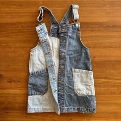 GAP　ウォッシュウェルパッチワーク デニム サロペットスカートの画像