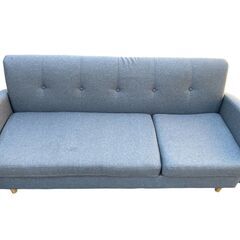 美品 ソファ 3人掛け ダークグレー オットマンの画像
