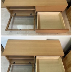 無印良品 オーク AVボード 脚付き 110センチ テレビボード ローボードの画像