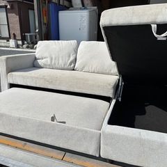 【現状販売】3〜4人用ソファ　ソファベッドの画像