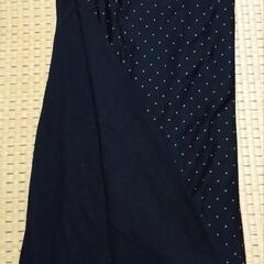 【手芸用品】布地　生地　ドット柄　水玉　黒色　ストレッチの画像