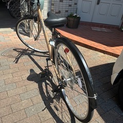 自転車　自転車本体ベージュ シティサイクル 前カゴ付きの画像