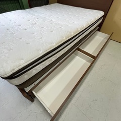 【寝苦しい真夏の快眠フェア】収納付きニトリダブルベッドの画像