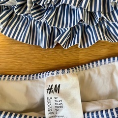 H&M キッズ/ベビー 水着 1歳半～2歳 フリルボーダーの画像