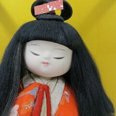 置物 ガラスケース付き 日本人形 「十六夜」 幅28.5cm×奥行25.5cm×高さ38.5cmの画像