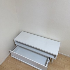 ホワイト 木製 テレビ台の画像